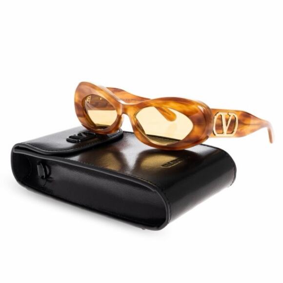 New! Valentino Women\'s Brown Oval Sunglasses, VLS 178D, Authentic Retail $590 main image 7